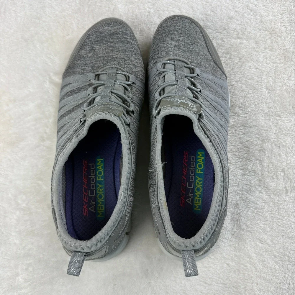 Skechers Gratis Shake It Off Walking Sneakers Shoes Women 8 Gray Casual Comfort